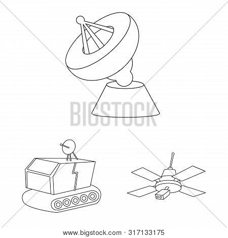 Vector Illustration Of Space And Galaxy Logo. Set Of Space And Travels Vector Icon For Stock.