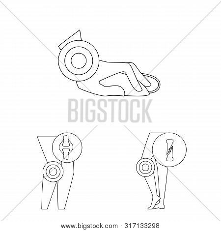 Vector Illustration Of Bone And Inflammation Icon. Set Of Bone And Wound Vector Icon For Stock.