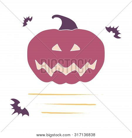 Happy Halloween Greeting Card. Vector Hand Drawn Illustration. Holiday Decoration