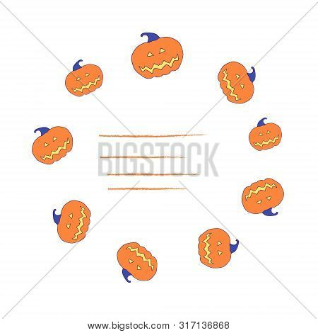 Happy Halloween Greeting Card. Hand Drawn Illustration. Holiday Decoration