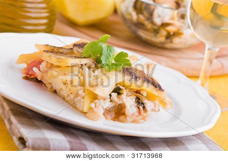 Riz pommes de terre et moules.