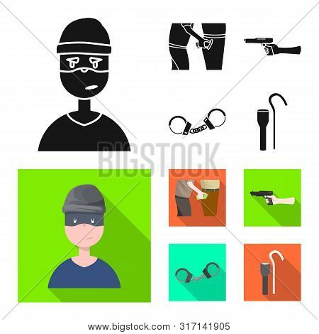 Vector Illustration Of Crime And Steal Icon. Collection Of Crime And Villain Stock Vector Illustrati