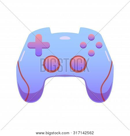 Color Gamepad, Flat Vector Joypad In Delicate Lilac Colors, Modern Design Isolated Illustration