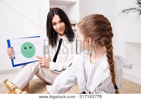 Children Psyhology Concept. Session Of Psychologist Treatment.