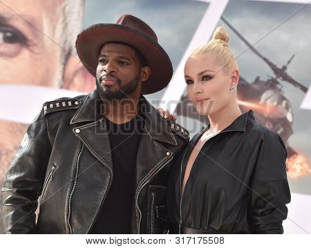 LOS ANGELES - JUL 13:  P.K. Subban and Lindsey Vonn arrives for the 'Fast & Furious Presents: Hobbs and Shaw' World Premiere on July 13, 2019 in Hollywood, CA                