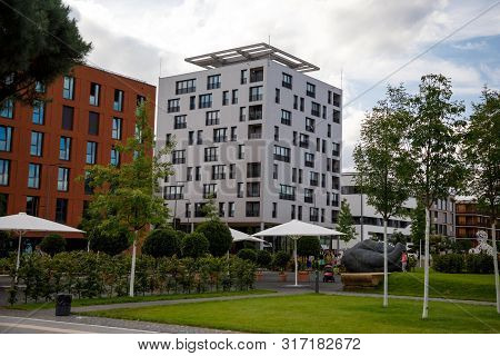 Heilbronn, Germany - August 12, 2019: Colorful Modern District During The Federal Garden Show 2019 B