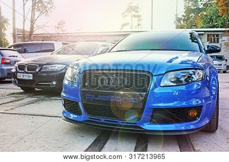 3 September 2013. Ukraine. Kiev. Audi Rs4 4.2 In The City