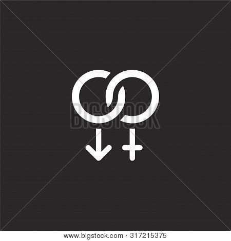 Heterosexual Icon. Heterosexual Icon Vector Flat Illustration For Graphic And Web Design Isolated On