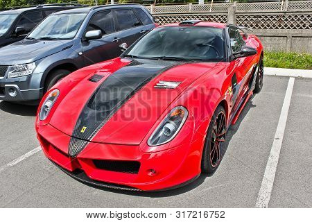 Kiev, Ukraine; April 11, 2016. Ferrari 599 Gtb Fiorano Stallone Mansory In The City