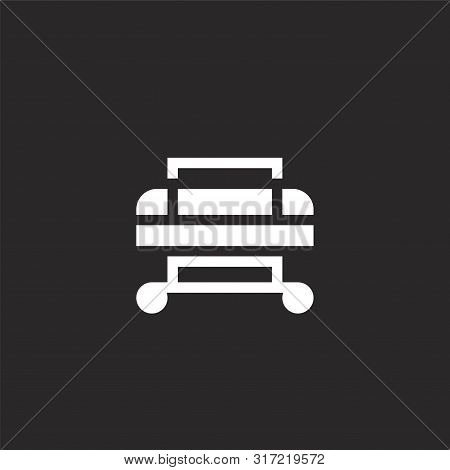 Gurney Icon. Gurney Icon Vector Flat Illustration For Graphic And Web Design Isolated On Black Backg