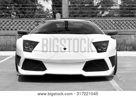 Kiev, Ukraine; May 12, 2013. Lamborghini Murcielago Imsa In The City