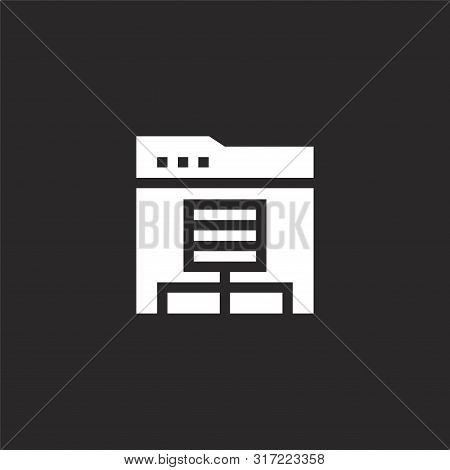 Server Icon. Server Icon Vector Flat Illustration For Graphic And Web Design Isolated On Black Backg