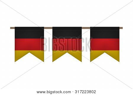 Germany Garland With Flags. Oktoberfest. Carnaval And Festival Event. Vector Illustration. Black, Re