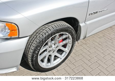 Kiev, Ukraine; August 23, 2014. Dodge Ram Srt-10 Close Up
