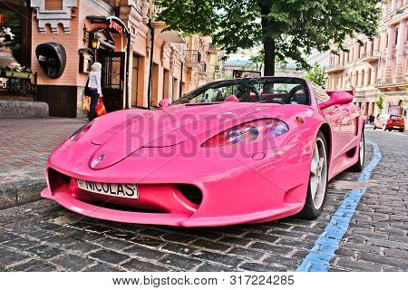 Kiev, Ukraine; April 18, 2015. Ferrari Modena F360 Spider Sbarro Gt8