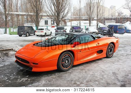 January 3, 2013; Kiev, Ukraine. Jaguar Xj220 (1991). Hypercar. Winter. Cold