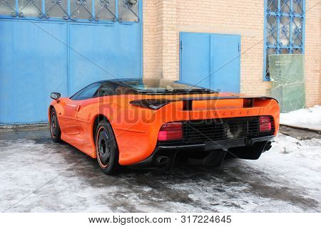 January 3, 2013; Kiev, Ukraine. Jaguar Xj220 (1991). Hypercar. Winter. Cold