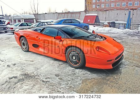 January 3, 2013; Kiev, Ukraine. Jaguar Xj220 (1991). Hypercar. Winter. Cold