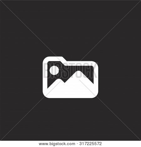 Image Icon. Image Icon Vector Flat Illustration For Graphic And Web Design Isolated On Black Backgro