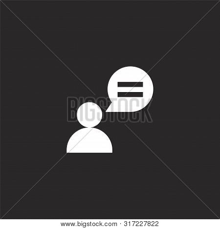 Chat Icon. Chat Icon Vector Flat Illustration For Graphic And Web Design Isolated On Black Backgroun