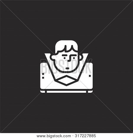 Hologram Icon. Hologram Icon Vector Flat Illustration For Graphic And Web Design Isolated On Black B