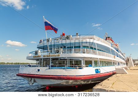 Samara / Russia - July 2, 2019: Four-deck River Cruise Liner 