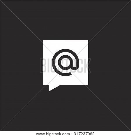 At Icon. At Icon Vector Flat Illustration For Graphic And Web Design Isolated On Black Background Fr