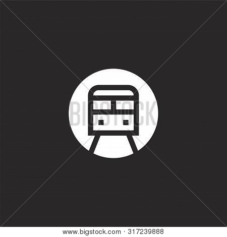 Subway Icon. Subway Icon Vector Flat Illustration For Graphic And Web Design Isolated On Black Backg