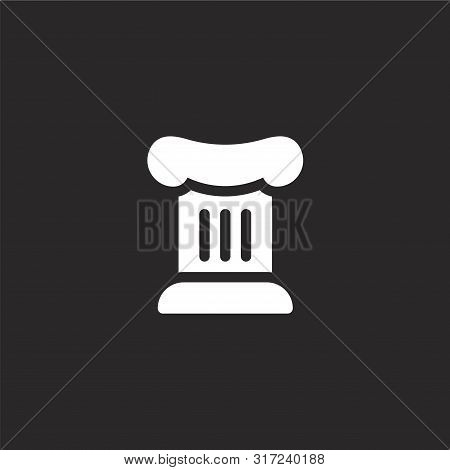 Column Icon. Column Icon Vector Flat Illustration For Graphic And Web Design Isolated On Black Backg
