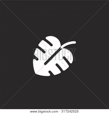Monstera Icon. Monstera Icon Vector Flat Illustration For Graphic And Web Design Isolated On Black B