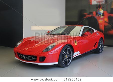 Kiev, Ukraine, July 13, 2013. Ferrari 599 Alonso Edition 60f1 In The City