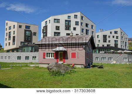 Mountain Village Of Melchsee-frutt In The Swiss Alps