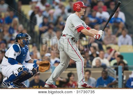 LOS ANGELES - AUG 8: Philadelphia Phillies 2B Chase Utley #26 během hry MLB na srpen 2011 8 d