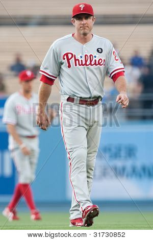 LOS ANGELES - AUG 8: Philadelphia Phillies 2B Chase Utley #26 během hry MLB na srpen 2011 8 d