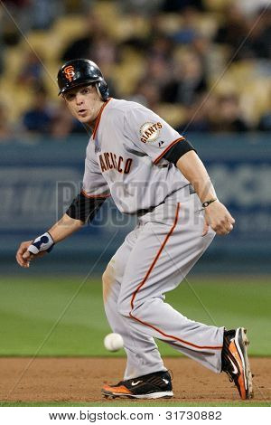 LOS ANGELES - 19. května: San Francisco Giants 2B Freddy Sanchez #21 během hry MLB 19. května 2011 