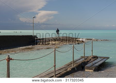 Surfers - Rosignano (near Vada), White Beach In Italy, Toscany.
