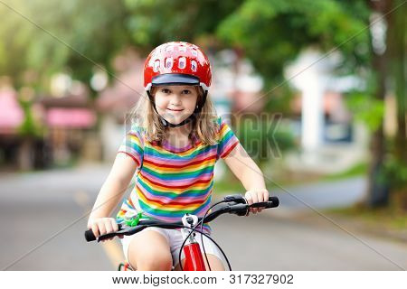 Kids On Bike. Child On Bicycle. Kid Cycling.