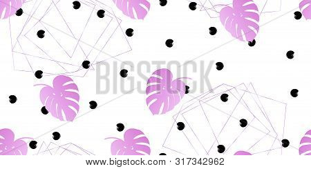 Pink Tropical Seamless Vector Pattern Background. Exotic.