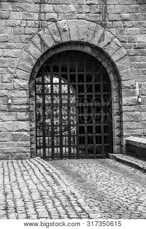 Door To A Romanesque And Gothic Building In Nyc