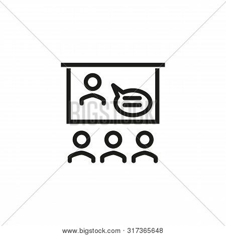 Webinar Vector Line Icon. Modern Technologies, Qualification, Online. Training Concept. Vector Illus