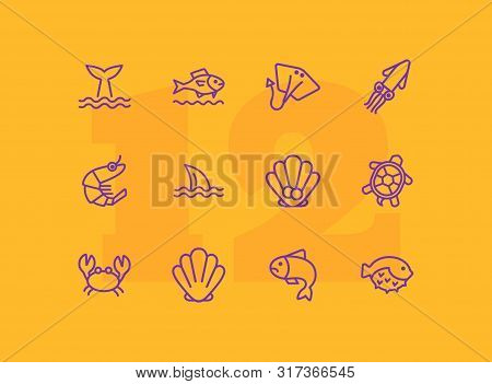 Seaanimal Concept. Vector Illustration Can Be Used For Topics Like Seafood, Cuisine, Cooking