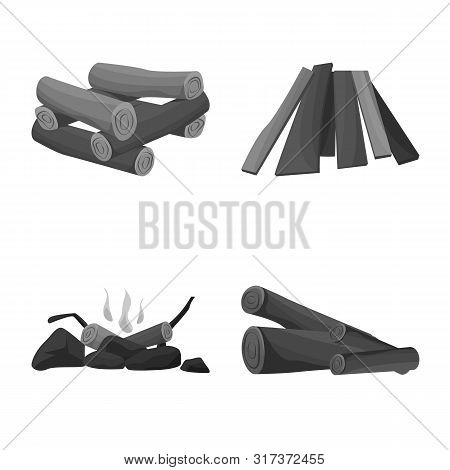 Vector Illustration Of Forest And Hardwood Logo. Set Of Forest And Logging Vector Icon For Stock.