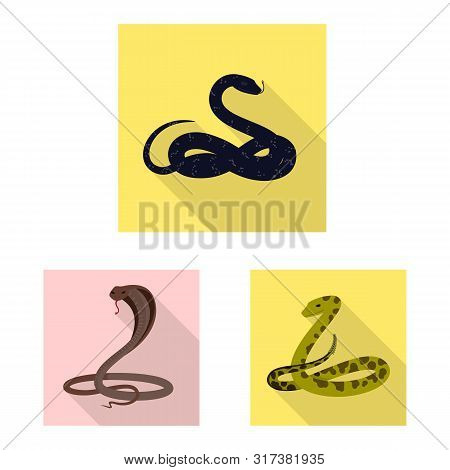 Vector Design Of Skin And Reptile Icon. Set Of Skin And Danger Stock Vector Illustration.