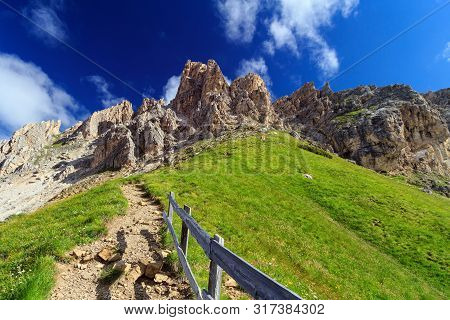 Summer View Of Cir Group From Gardena Pass, Italian Dolomites