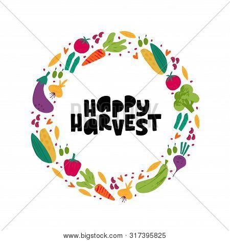 Happy Harvest Flat Vector Photo Free Trial Bigstock
