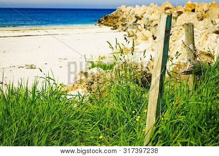 Seascape With Stone Breakwater