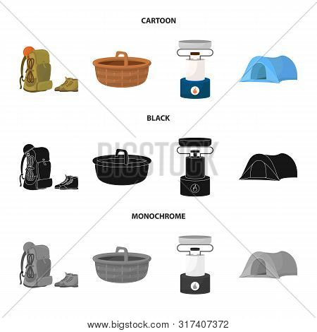 Vector Design Of Tourism And Excursions Symbol. Set Of Tourism And Rest Vector Icon For Stock.