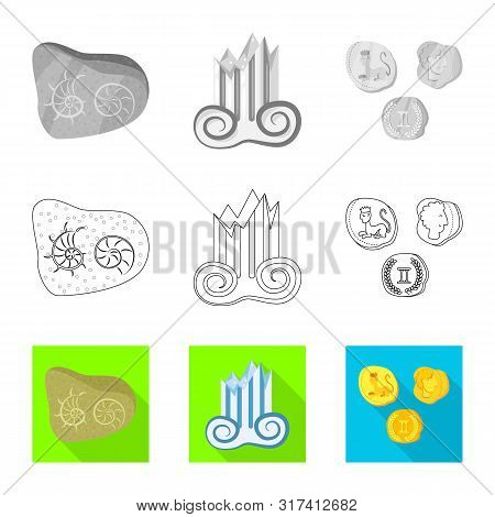Isolated Object Of Story And Items Symbol. Collection Of Story And Attributes Stock Symbol For Web.