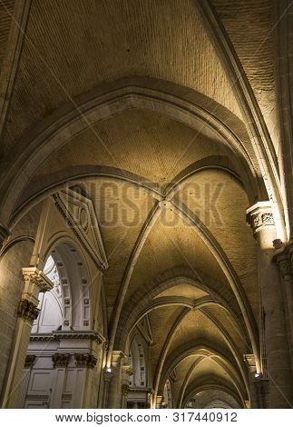 07/21/2019 Valencia Cathedral, Spain - Valencia - La Plaza De La Reina - Square Reina  Baroque, Roma