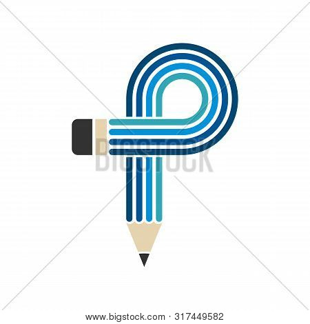 P Letter Pencil Logo Template Illustration Design. Vector Eps 10.